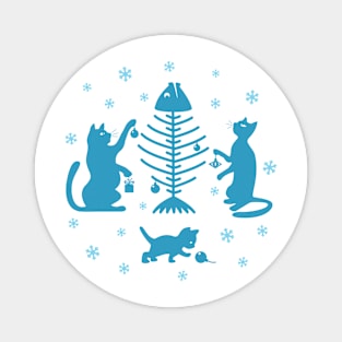 Cats at Christmas Magnet
